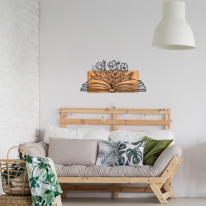 Wallity Culture Accesorio decorativo de pared de madera y metal Negro y Nogal Wallity Culture Accesorio decorativo de pared de madera y metal Negro y Nogal